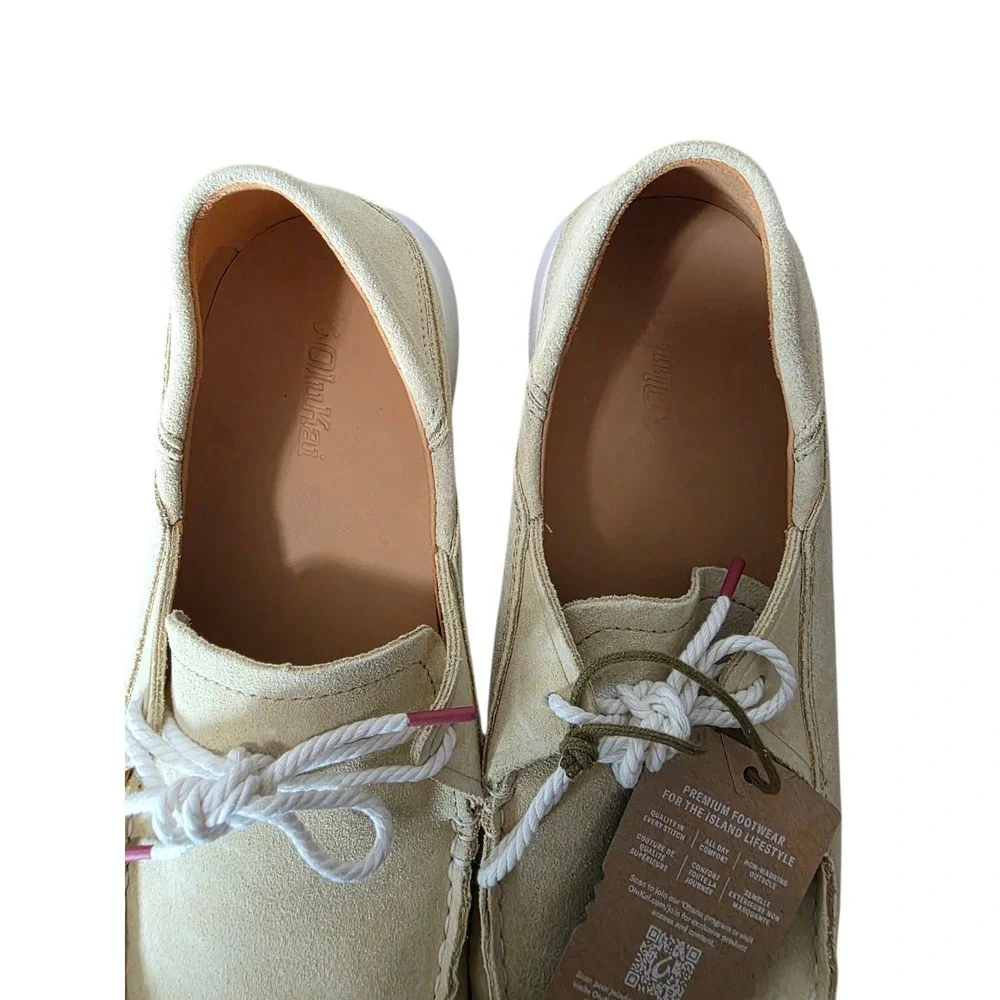 OluKai Ka'a Men's 10 Golden Sand Suede Driver Moccasin Comfort Loafers